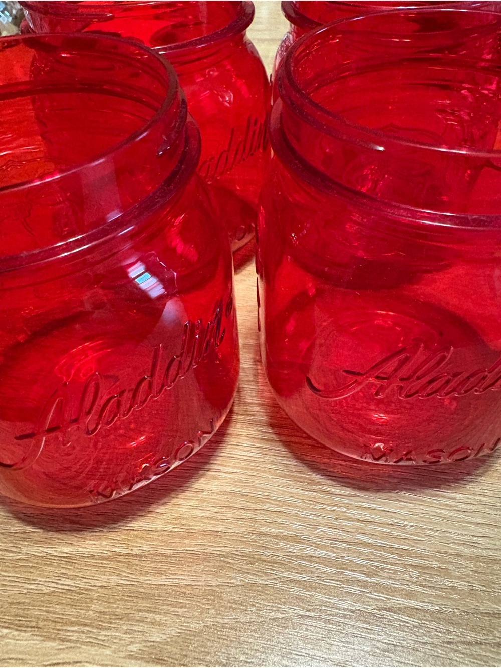 Red Mason Jars - Set of 4 - Picture 2 of 9